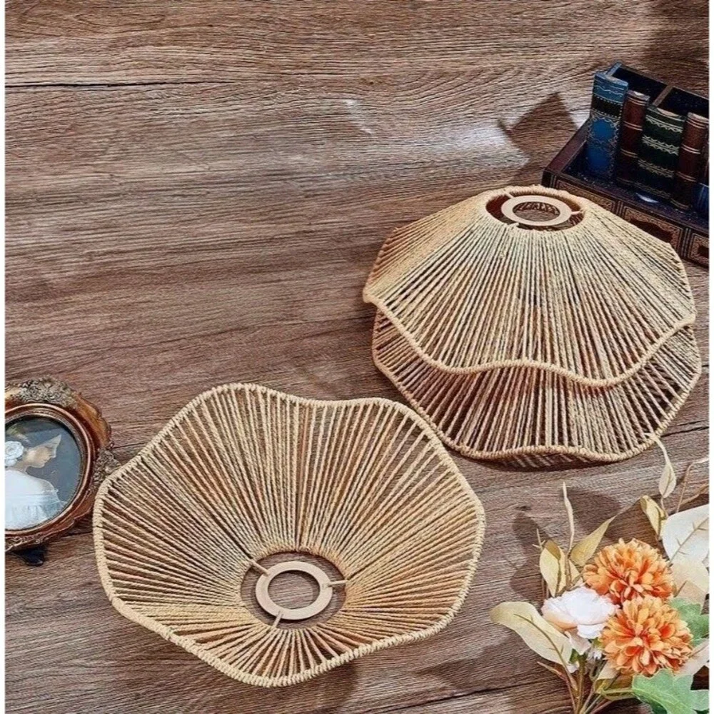 Set Of 3 Wicker Bohoo Lamp Shades